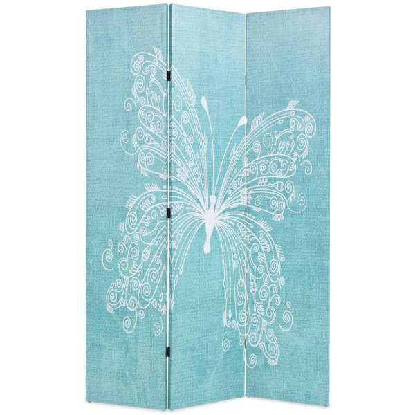 Berkfield Folding Room Divider 120x170 cm Butterfly Blue