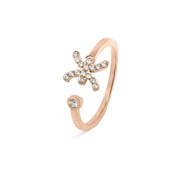 Say It With Pisces Ring with CZ Stones - Rose Gold Plated
