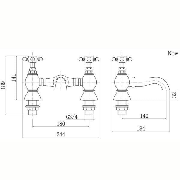 Flode Flen | Bath Filler | Chrome