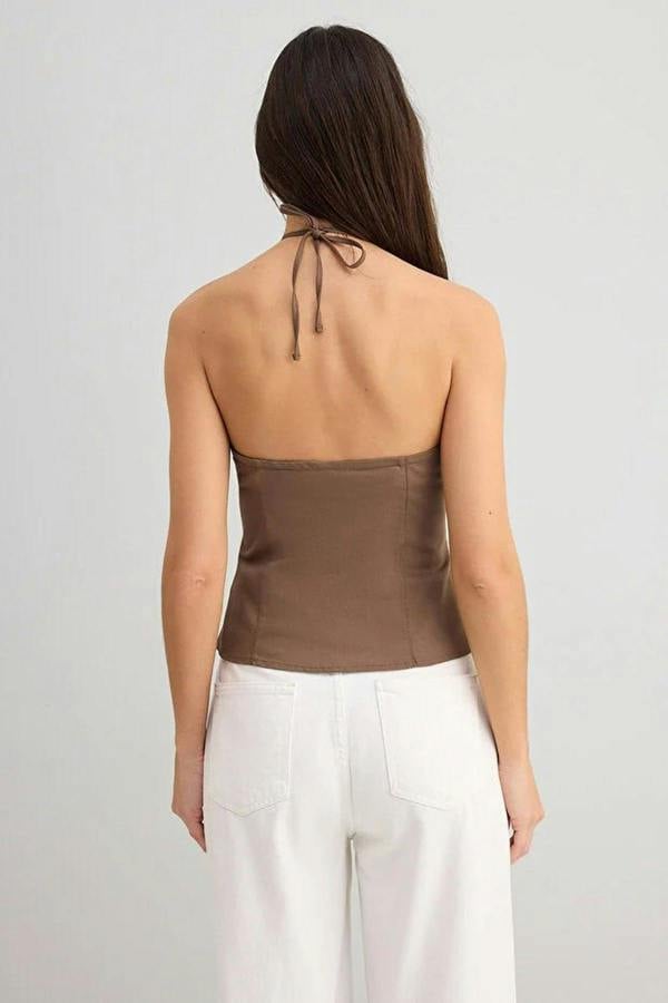 WOVCOR Thin-strapped Woven Blouse
