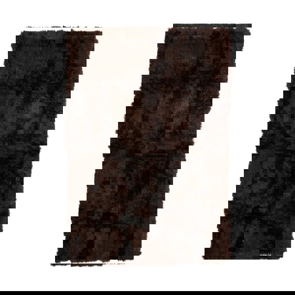 Long Wool Sheepskin Design Rug | 120x180 cm Chocolate
