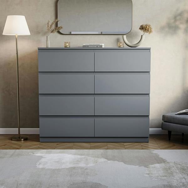 Vida Designs Denver 8 Drawer Chest, Black