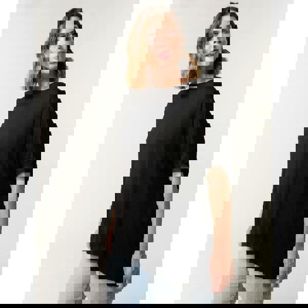 Blue Vanilla Curve Floral Crochet Back Top