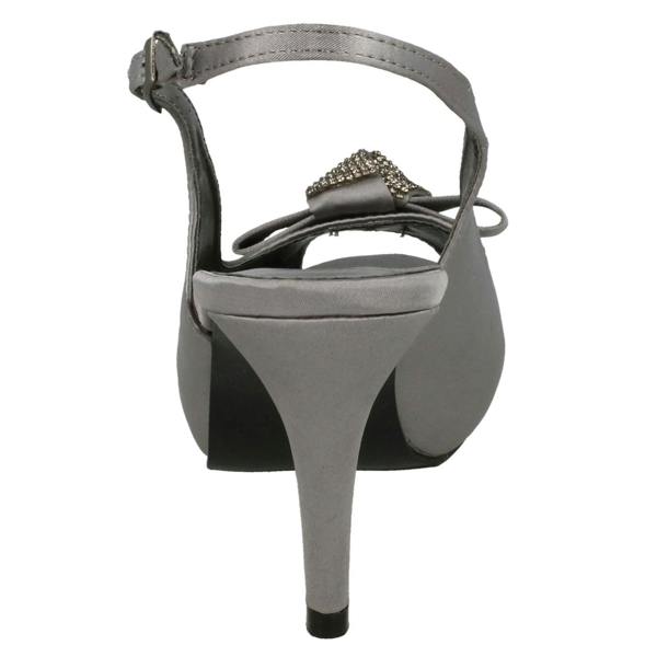 Anne Michelle Ladies Anne Michelle Peep Toe Diamante Bow Court Shoes F10254