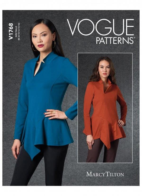 Vogue Sewing Pattern 1768, Tops for Women, B5 (8-10-12-14-16) - Intermediate