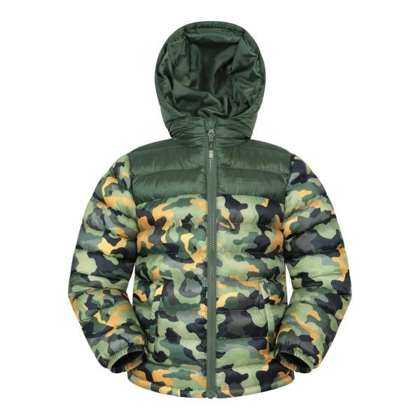 Mountain Warehouse Childrens/Kids Seasons Watercolour Padded Jacket - Dark Khaki - 