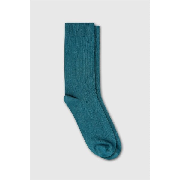 Antique Rogue One Pair Teal Cotton-Rich Rib Socks