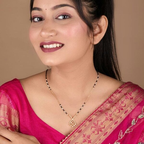 The Colourful Aura Elegant Pearl Drop Dokiya Mangalsutra Necklace