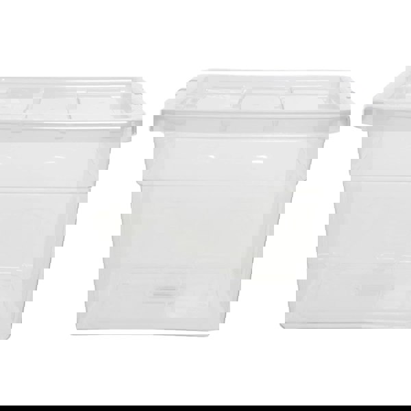 1 x Home Office Clear 22 Litre Transparent Plastic Storage Container With Lid