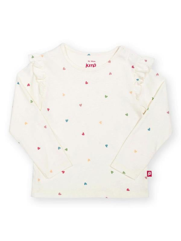 Kite Girls Organic Little Hearts Frill T-Shirt