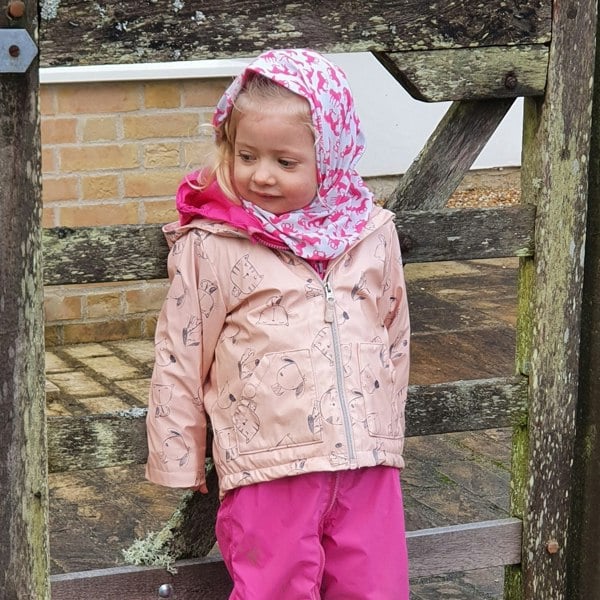 Grey & Pink Horse Design Multifunctional Scarf RUFFNEK® Grey/Pink  Horse Design Neck Tube / Head Scarf – a stylish, functional accessory for riders and young fans of horses. #EquestrianStyle #PinkHorses #NeckTube #RidingSnood