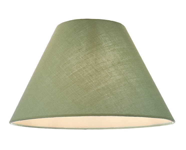 12" Olive Green Cotton Coolie Lampshade Suitable for Table Lamp or Pendant Image 2