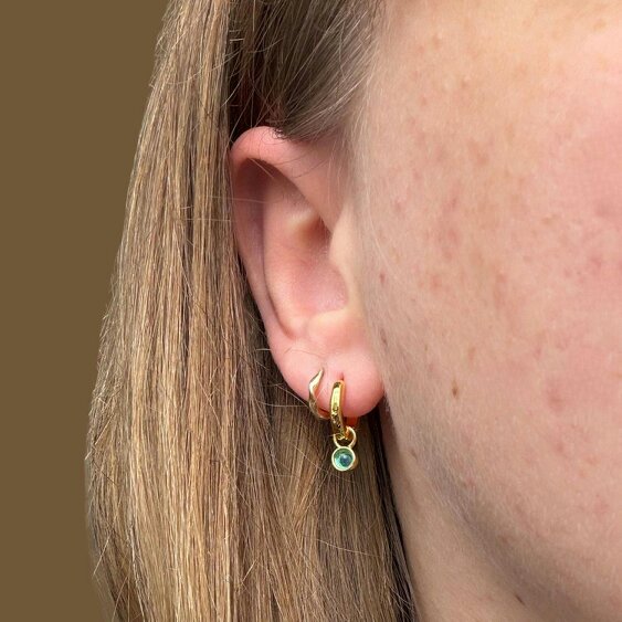 Reeves & Reeves Stone Charm Hoop Earrings