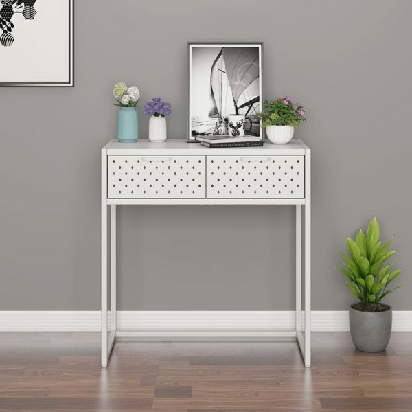 Berkfield Console Table White 72x35x75 cm Steel
