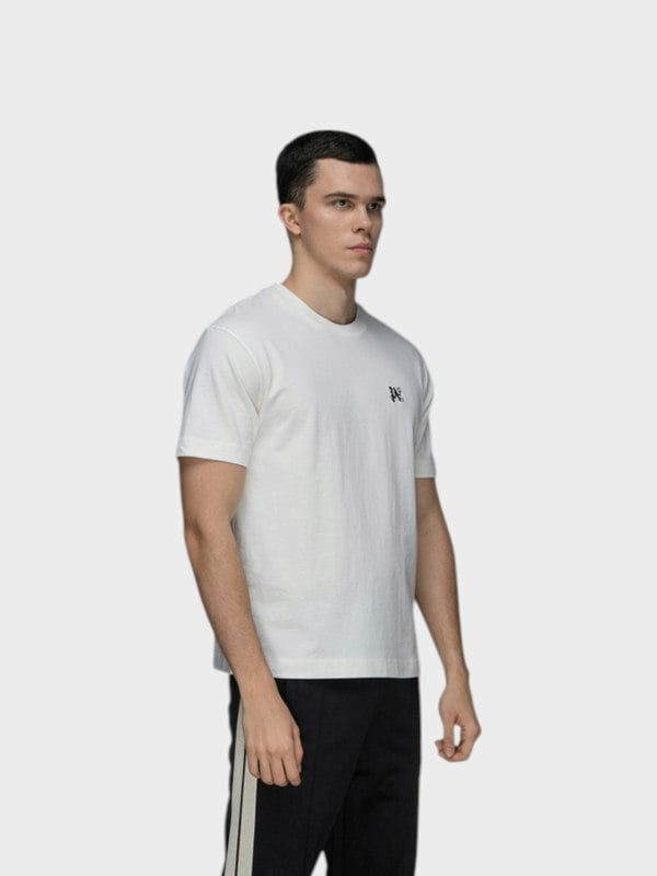 Palm Angels Logo Monogram Shirt White/Beige - Mens