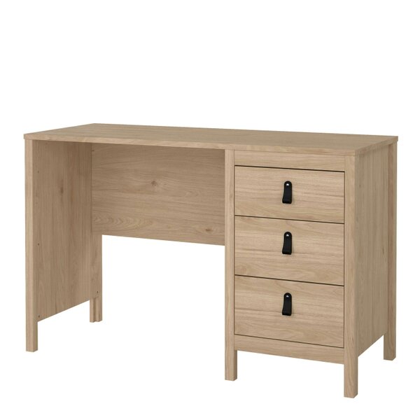 Wyld Haus Wildberry Natural Oak Wood Desk 3 Drawers