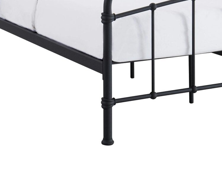 Wyld Haus France Black Metal 3ft Single Bed with Headboard and Footboard