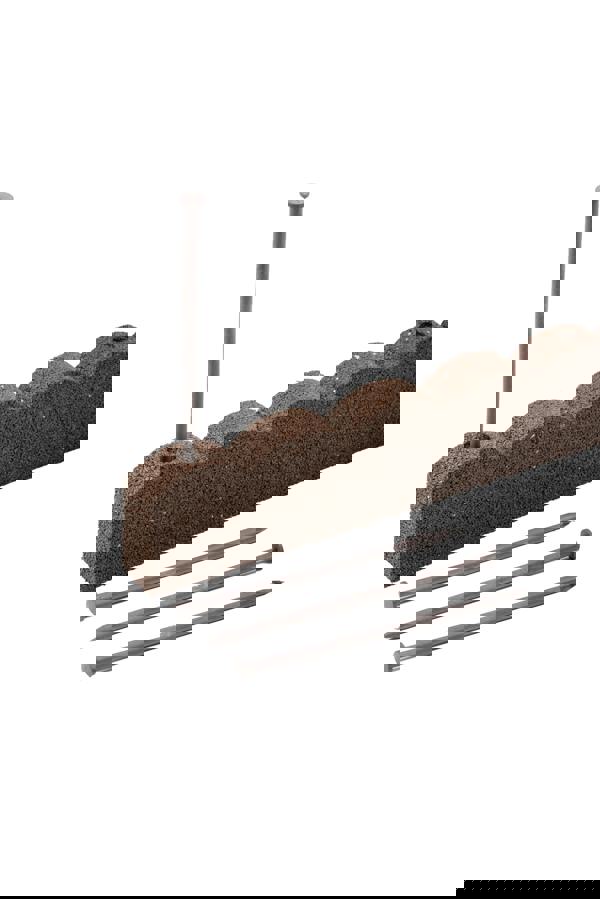 Nicoman Recycled Rubber Scallop Garden Edging Border - Brown