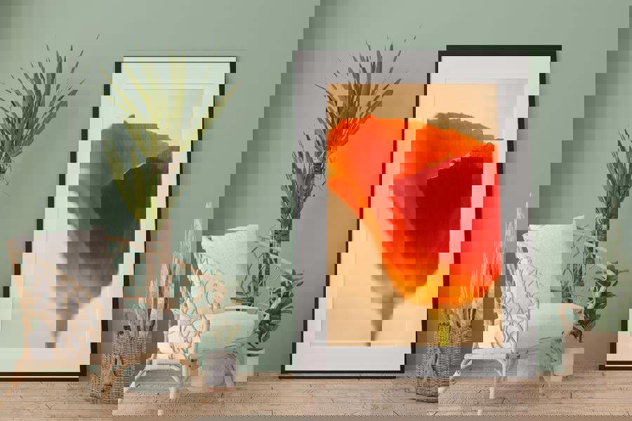 Soft red poppy wall art print either framed or printed on canvas