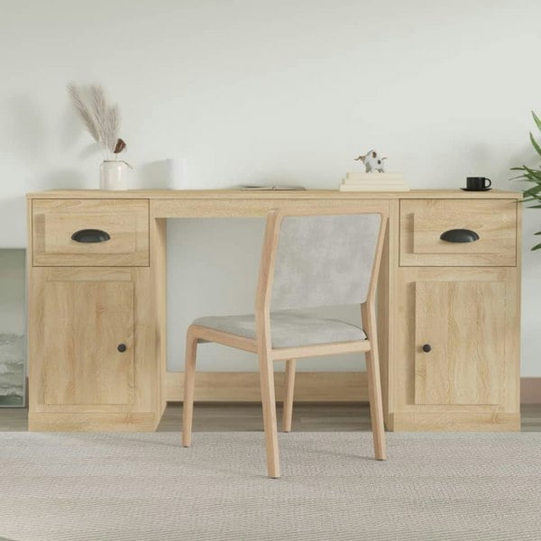 Berkfield Desk with Cabinet Sonoma Oak Engineered Wood