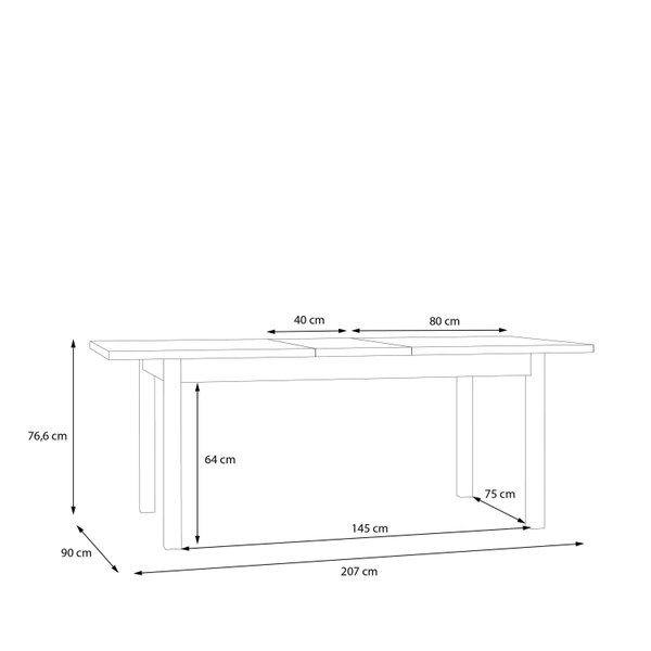 Wyld Haus Zaragoza 207cm Extendable Light Grey Top Dining Table with Oak Base