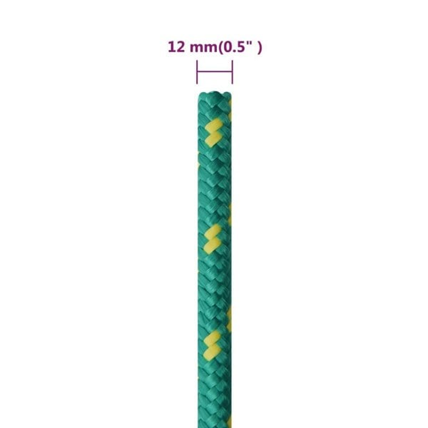 Berkfield Boat Rope Green 12 mm 100 m Polypropylene