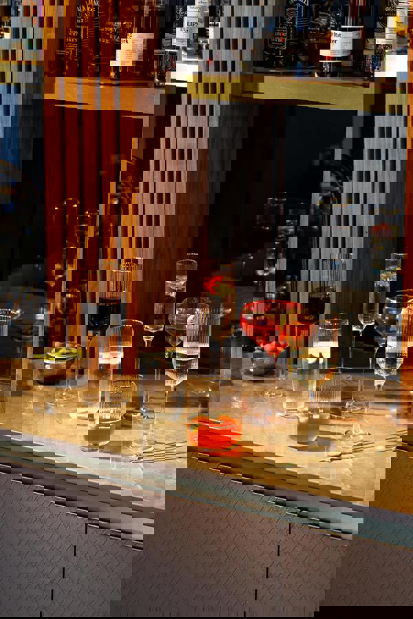 Mikasa Sorrento Ridged Crystal Tumbler Glasses, Set of 4, 400ml