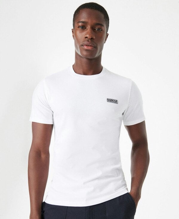 Barbour International Small Logo T-Shirt - Black/ Pewter - White