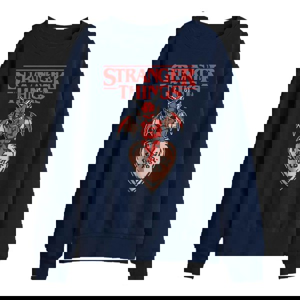 Stranger Things Kids Hellfire Heart Sweatshirt - Navy