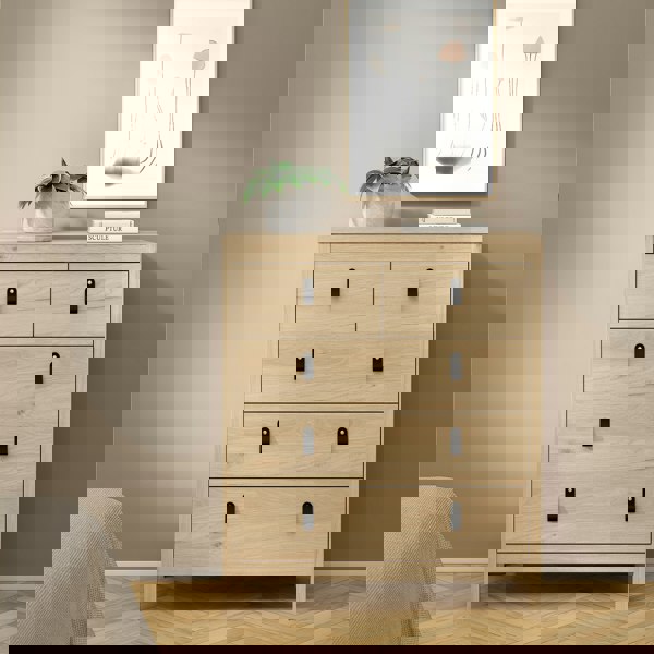 Furniture To Go Barcelona Chest 3+2 Drawers in Jackson Hickory Oak