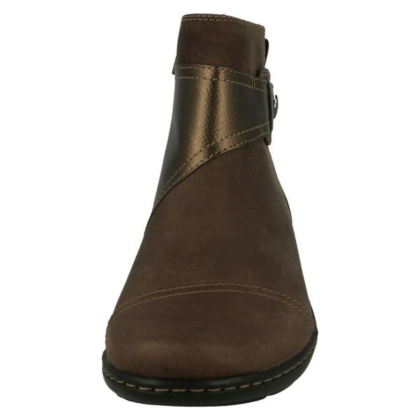 Clarks Ladies Clarks Strap Detailed Ankle Boots Cora Tropic