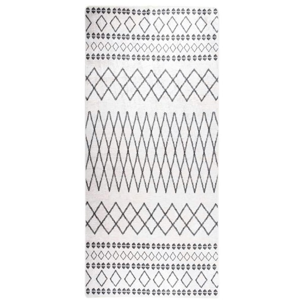 Berkfield Rug Washable 80x300 cm Black and White Anti Slip