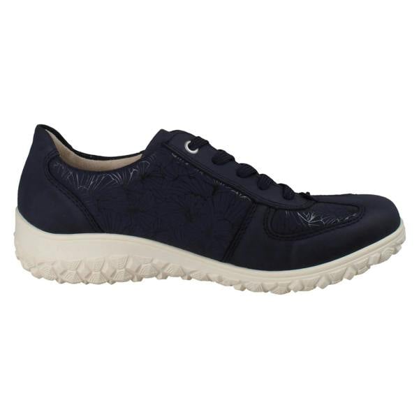 Rieker Womens Rieker Extra Wide Detailed Lace Up Trainers With Side Zip 59501