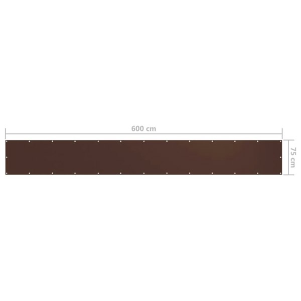 Berkfield Balcony Screen Brown 75x600 cm Oxford Fabric