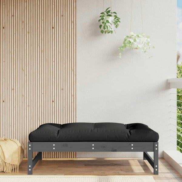Berkfield Garden Footstool Grey 120x80 cm Solid Wood Pine