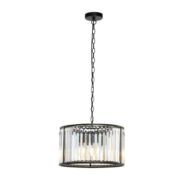 Pagazzi Lighting Resto Crystal & Matt Black Ceiling Light