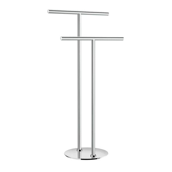 Polished stainless steel freestandinig double towel rail