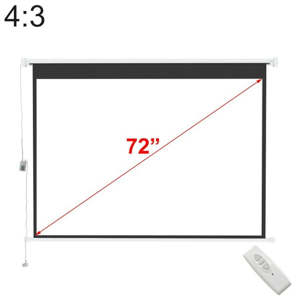 4:3 Wall Mount Electric Projector Screen for Home Theater Movie and Office Projector Screens Living and Home