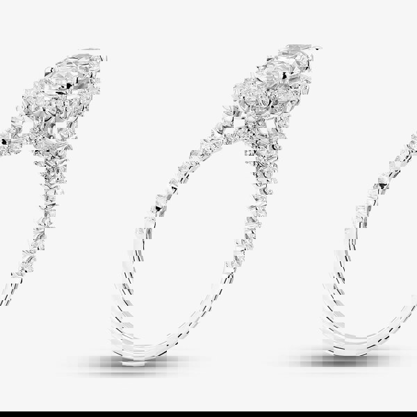 T. H. Baker 9ct White Gold 3.00ct Oval Cut Lab Grown Diamond Halo Ring LGR47044-300