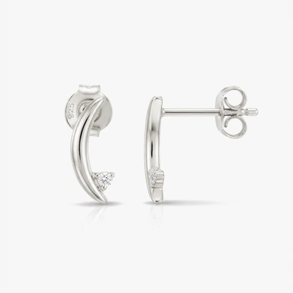 MUCHV Dainty Crescent Moon & Star Stud Earrings