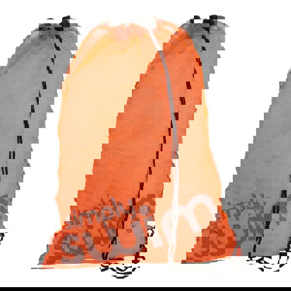 Orange Simply Swim mesh drawstring swim bag with text design