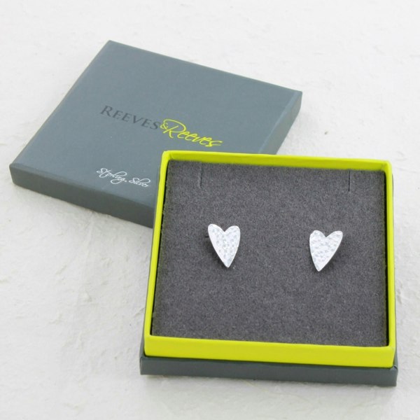 Big Love Sterling Silver Heart Stud Earrings - Reeves & Reeves