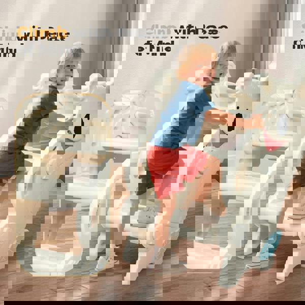 Dekko 4-In-1 Kids Slide Set Basketball Hoop Ring Toss Foldable Indoor Playground