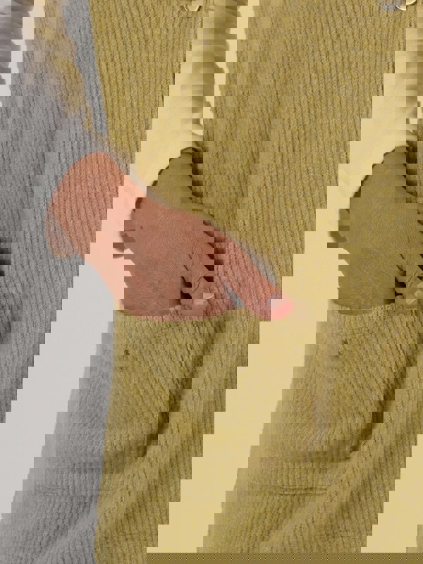 PennyPlain Ribbed Button Gilet - Pear