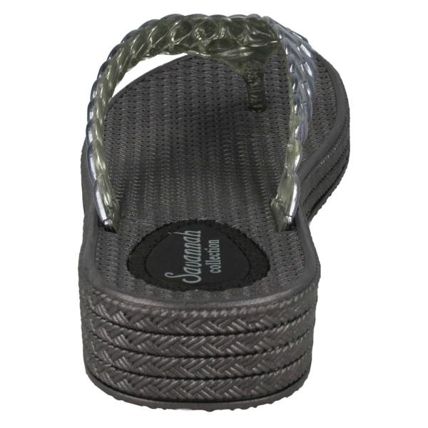 Savannah Ladies Savannah Mid Wedge Toe Post Flip Flops