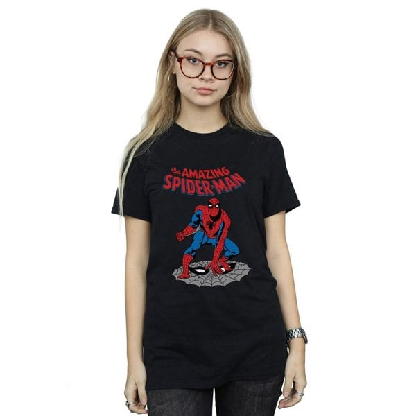 Marvel Womens/Ladies The Amazing Spider-Man Cotton Boyfriend T-Shirt - Black