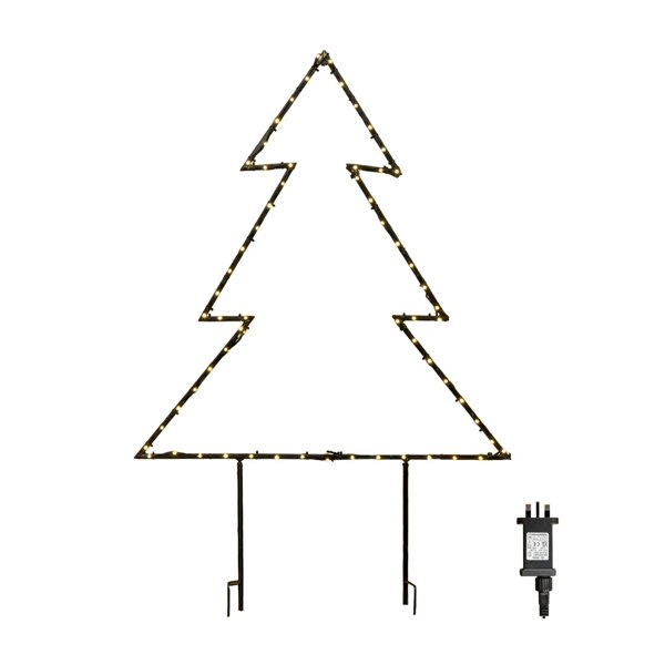 Samuel Alexander 73cm x 80cm Light up Dewdrop Metal Christmas Tree with Garden Stake & Warm White LEDs