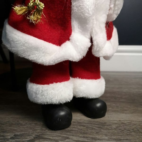 Samuel Alexander 40cm Red Standing Santa Claus Indoor Decoration with Present and Green Sack
