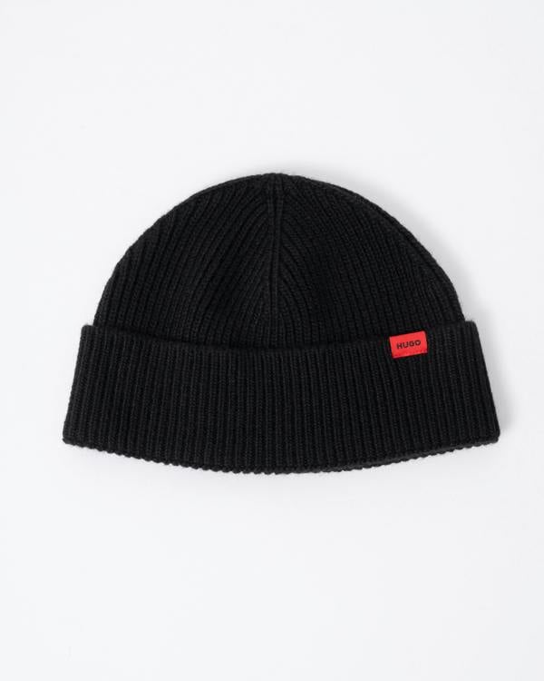 HUGO Xisk Mens Beanie in Black 001