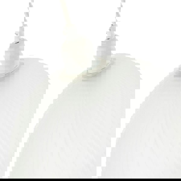 Classic Frosted White Pendant Shade with Fluted Edge and Etched Lines Image 5